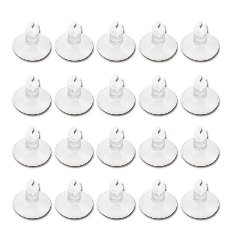 BornFeel Aquarium Suction Cups 20pcs Clear Airline Tube Clips Holders Clamps 3/16 '' for Fish Tank Tubing - Image 1